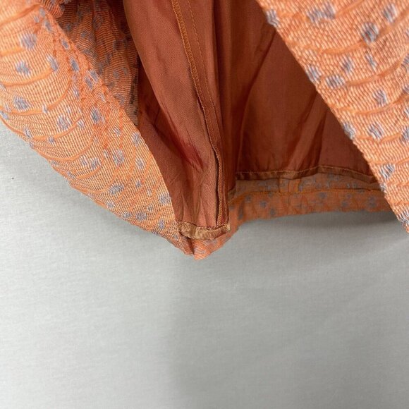 Lagi Nadeau Womens Dress 2 Orange Polka Dot Jacquard Textured Pleated USA Made - Picture 11 of 12
